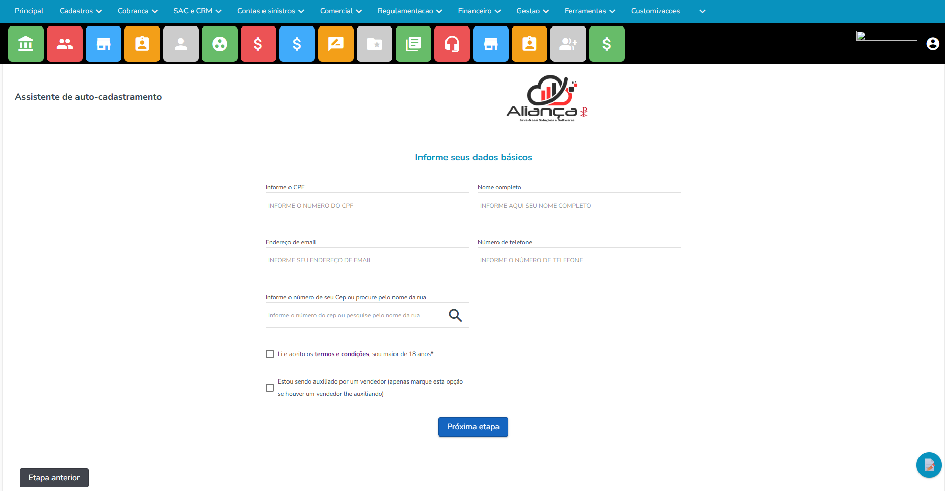 Auto Contratação de Serviços e Vendas Online