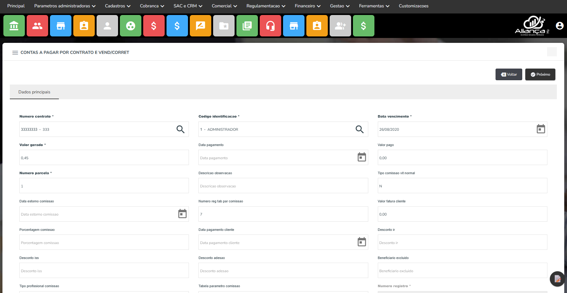 Gestão de Comissão de Vendedores