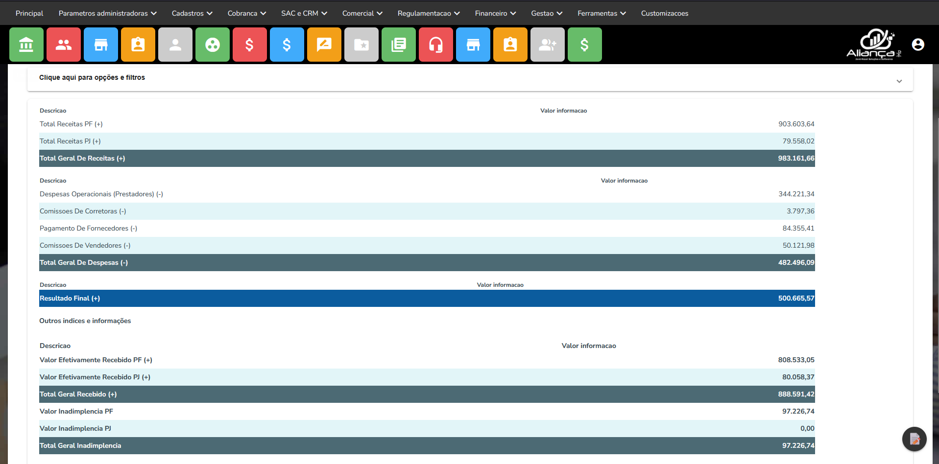 Demonstração de Resultados do Exercício